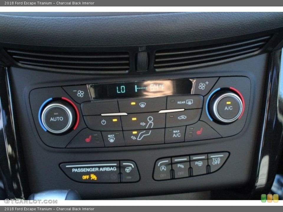 Charcoal Black Interior Controls for the 2018 Ford Escape Titanium #124386868