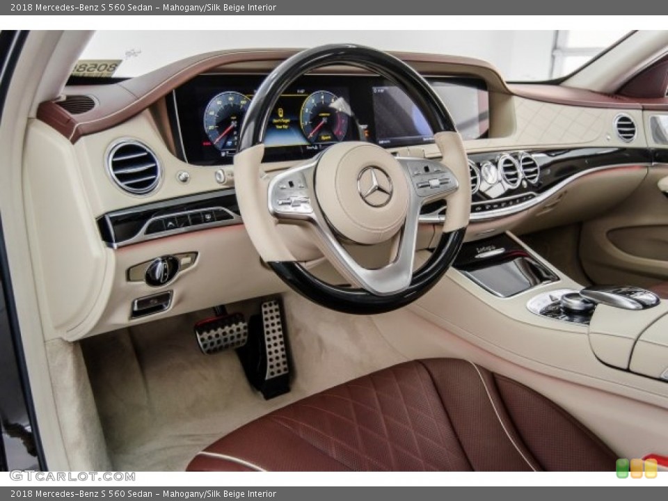 Mahogany/Silk Beige Interior Dashboard for the 2018 Mercedes-Benz S 560 Sedan #124408469
