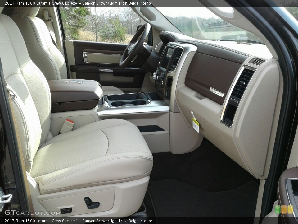 Canyon Brown/Light Frost Beige Interior Front Seat for the 2017 Ram 1500 Laramie Crew Cab 4x4 #124425727