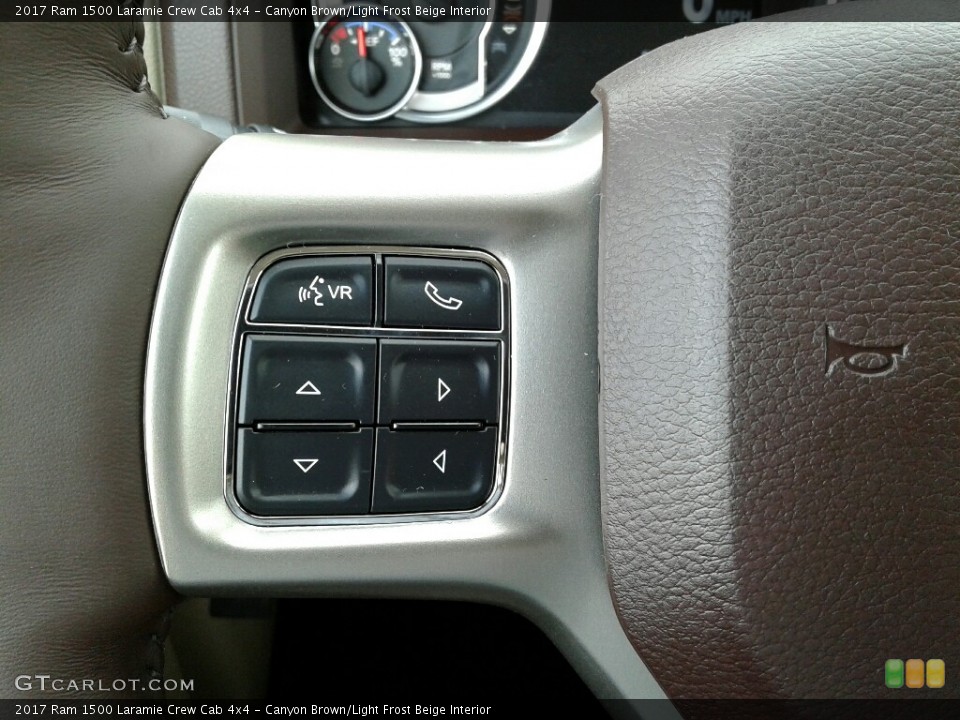 Canyon Brown/Light Frost Beige Interior Controls for the 2017 Ram 1500 Laramie Crew Cab 4x4 #124425814