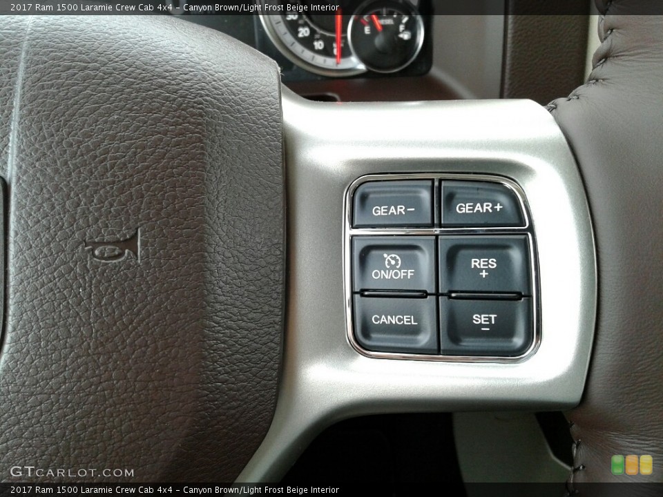Canyon Brown/Light Frost Beige Interior Controls for the 2017 Ram 1500 Laramie Crew Cab 4x4 #124425844