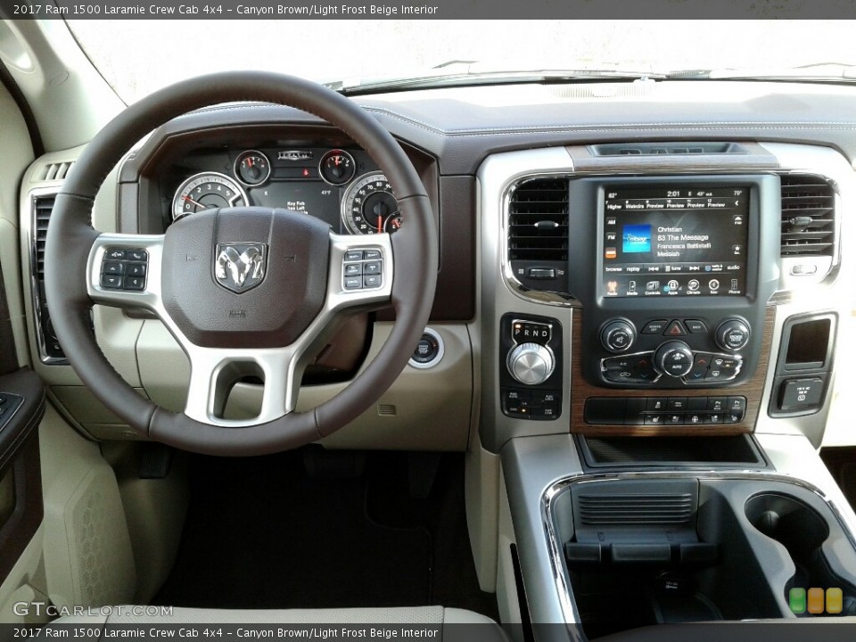 Canyon Brown/Light Frost Beige Interior Controls for the 2017 Ram 1500 Laramie Crew Cab 4x4 #124426306