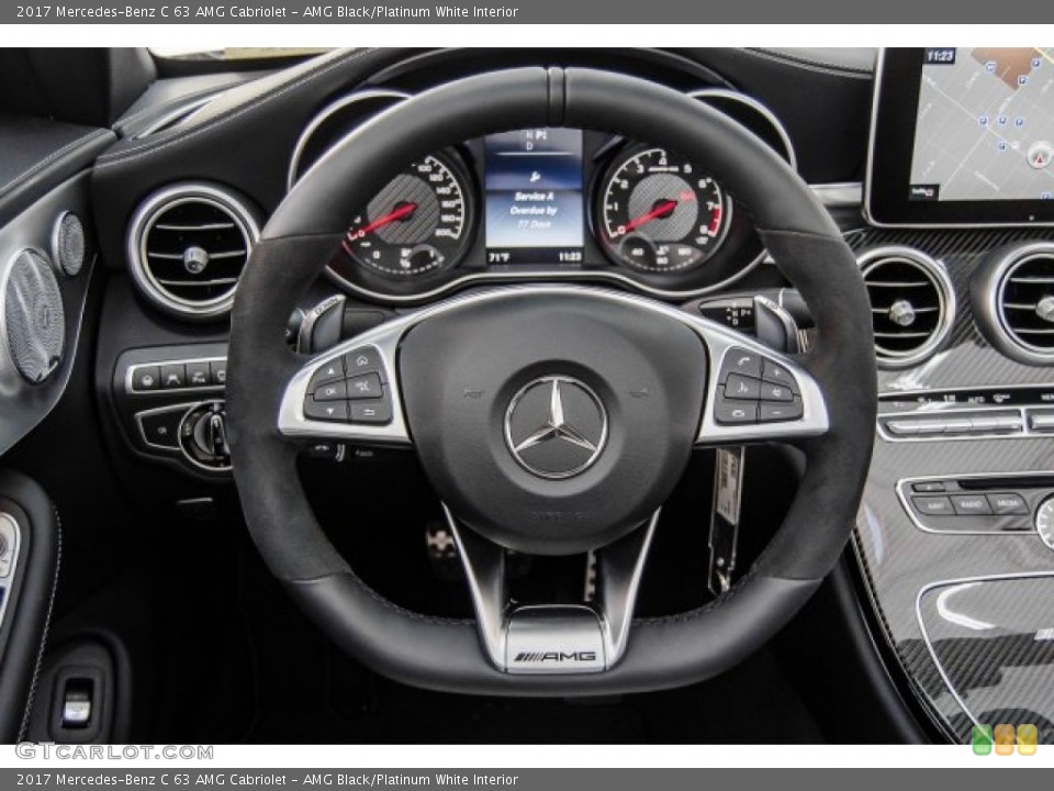 AMG Black/Platinum White Interior Steering Wheel for the 2017 Mercedes-Benz C 63 AMG Cabriolet #124432711