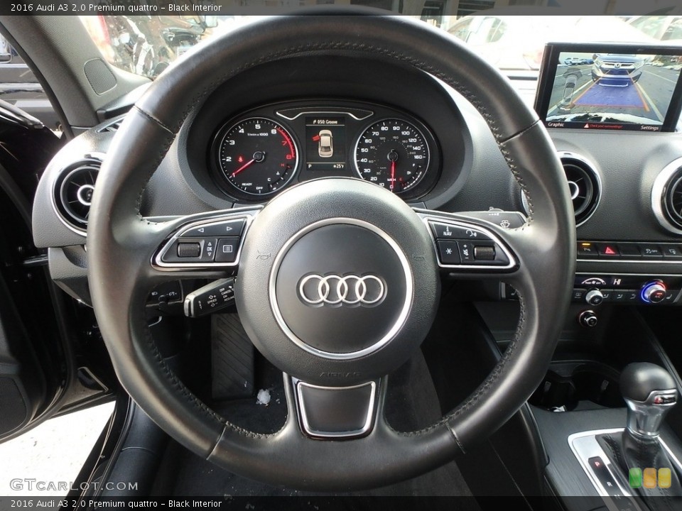 Black Interior Steering Wheel for the 2016 Audi A3 2.0 Premium quattro #124443980