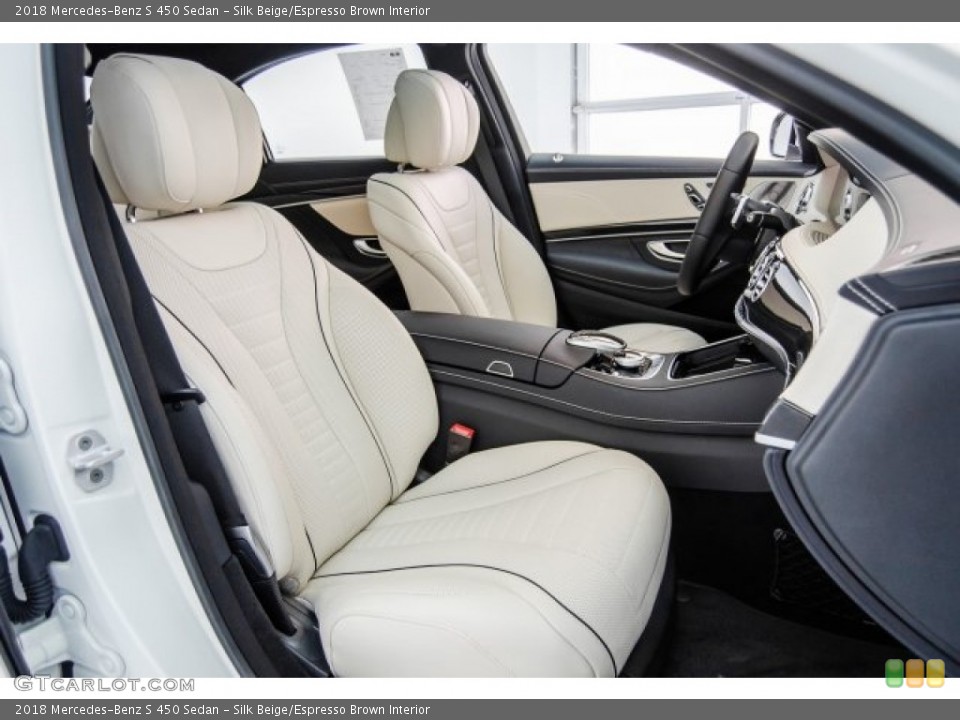 Silk Beige/Espresso Brown Interior Photo for the 2018 Mercedes-Benz S 450 Sedan #124448879
