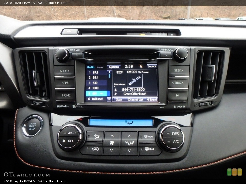 Black Interior Controls for the 2018 Toyota RAV4 SE AWD #124461369