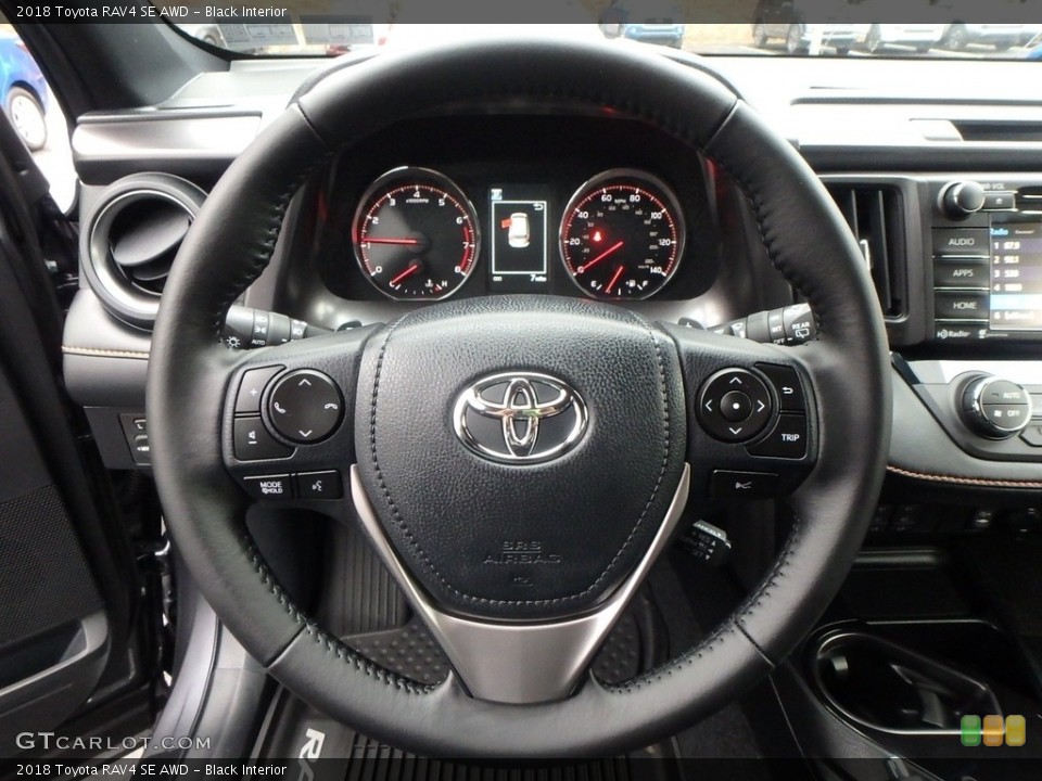 Black Interior Steering Wheel for the 2018 Toyota RAV4 SE AWD #124461447