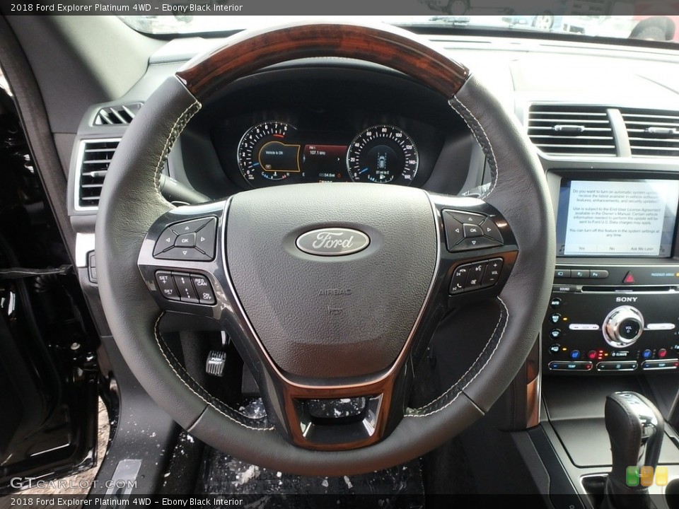 Ebony Black Interior Steering Wheel for the 2018 Ford Explorer Platinum 4WD #124463994