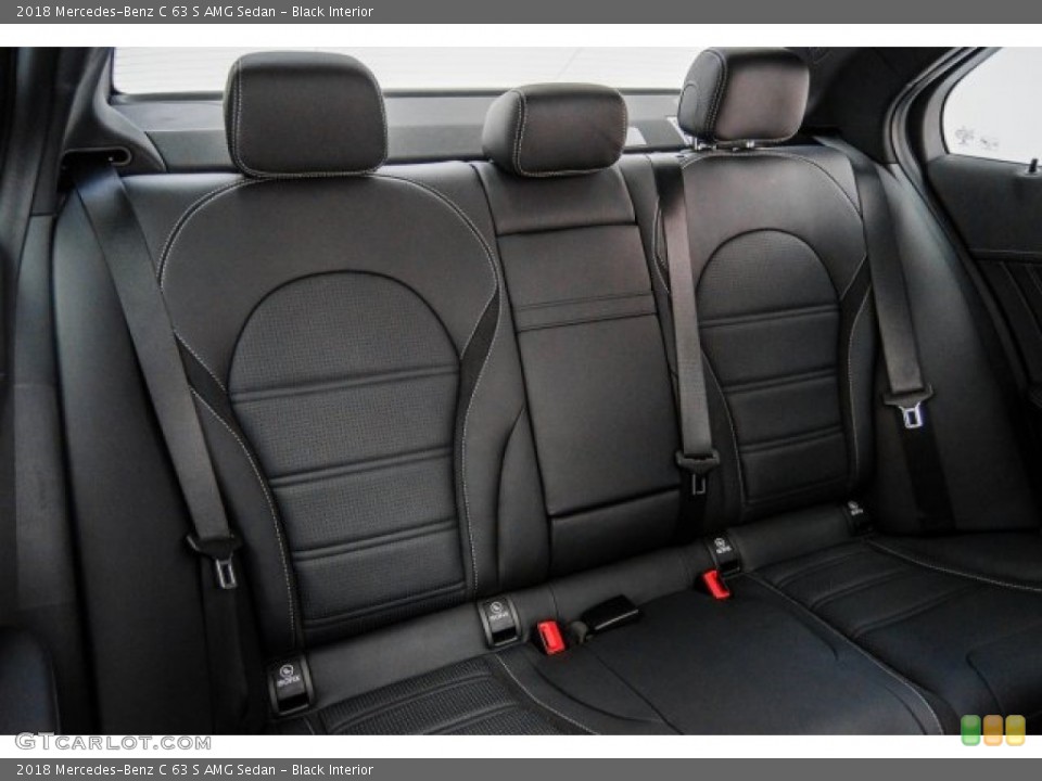Black Interior Rear Seat for the 2018 Mercedes-Benz C 63 S AMG Sedan #124479020