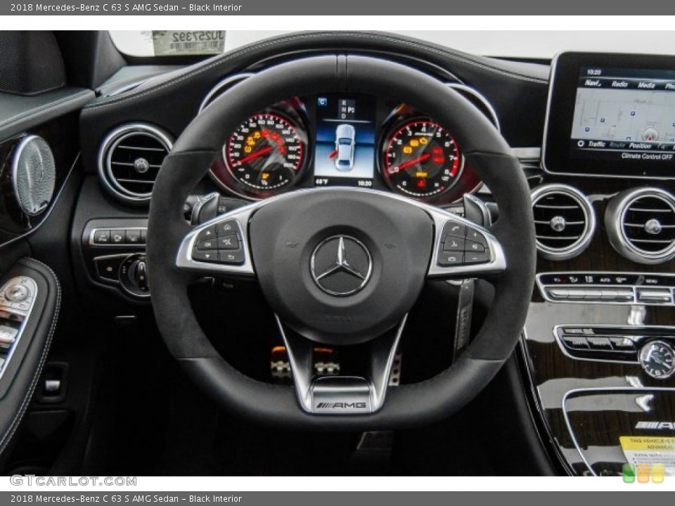 Black Interior Steering Wheel for the 2018 Mercedes-Benz C 63 S AMG Sedan #124479221