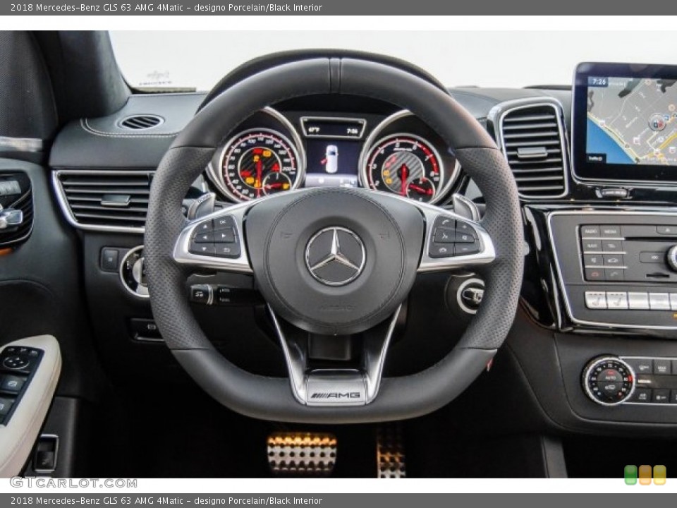 designo Porcelain/Black Interior Steering Wheel for the 2018 Mercedes-Benz GLS 63 AMG 4Matic #124480931