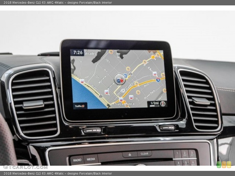designo Porcelain/Black Interior Navigation for the 2018 Mercedes-Benz GLS 63 AMG 4Matic #124480949