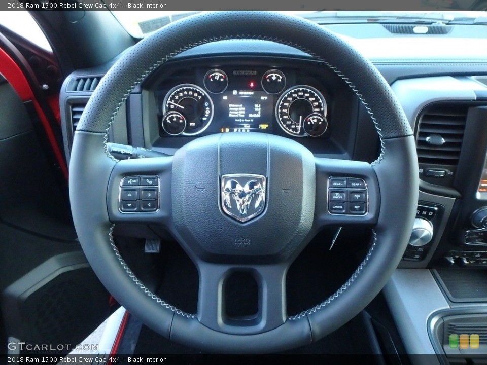 Black Interior Steering Wheel for the 2018 Ram 1500 Rebel Crew Cab 4x4 #124481060