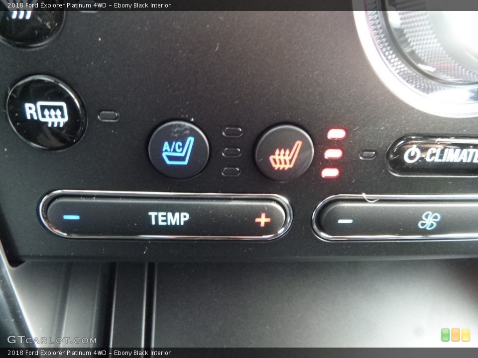 Ebony Black Interior Controls for the 2018 Ford Explorer Platinum 4WD #124486445