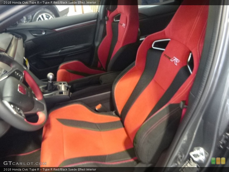 Type R Red/Black Suede Effect Interior Front Seat for the 2018 Honda Civic Type R #124493756