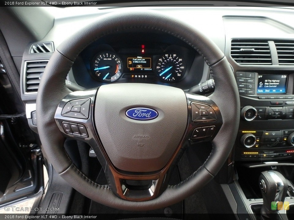 Ebony Black Interior Steering Wheel for the 2018 Ford Explorer XLT 4WD #124516572
