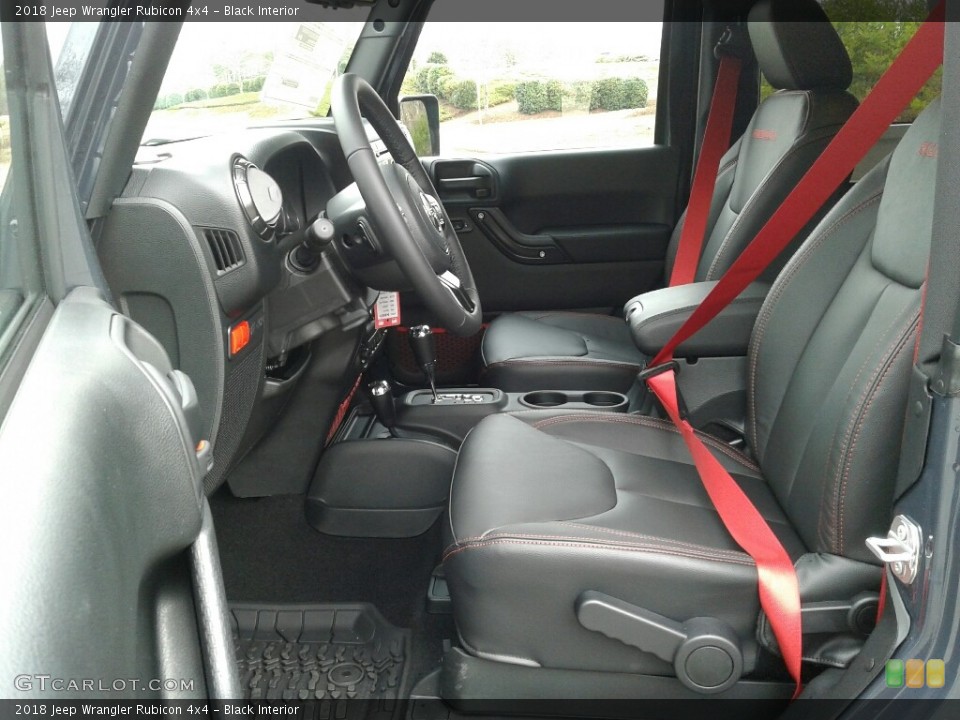 Black Interior Front Seat for the 2018 Jeep Wrangler Rubicon 4x4 #124543453