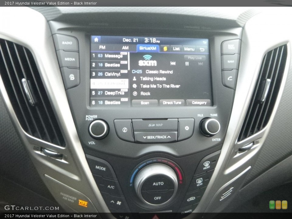 Black Interior Controls for the 2017 Hyundai Veloster Value Edition #124546333