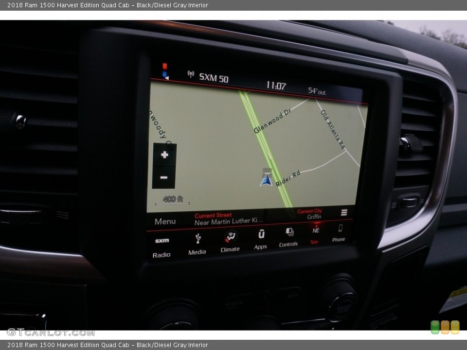 Black/Diesel Gray Interior Navigation for the 2018 Ram 1500 Harvest Edition Quad Cab #124578734