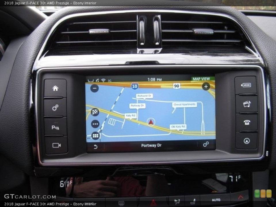 Ebony Interior Navigation for the 2018 Jaguar F-PACE 30t AWD Prestige #124580462