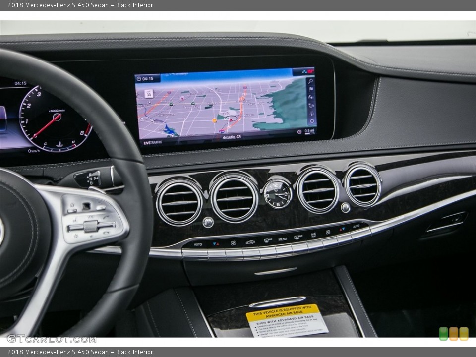 Black Interior Navigation for the 2018 Mercedes-Benz S 450 Sedan #124586553