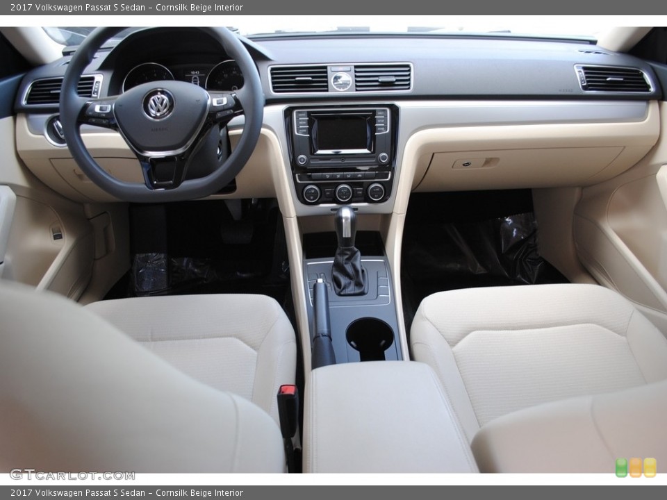 Cornsilk Beige Interior Dashboard for the 2017 Volkswagen Passat S Sedan #124600926