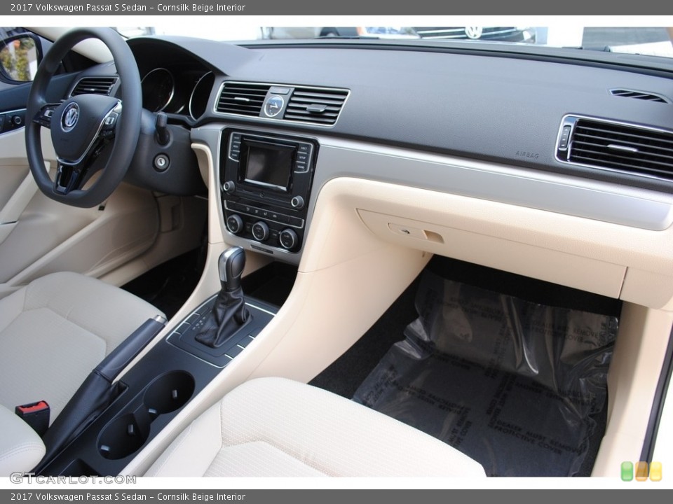 Cornsilk Beige Interior Dashboard for the 2017 Volkswagen Passat S Sedan #124601067