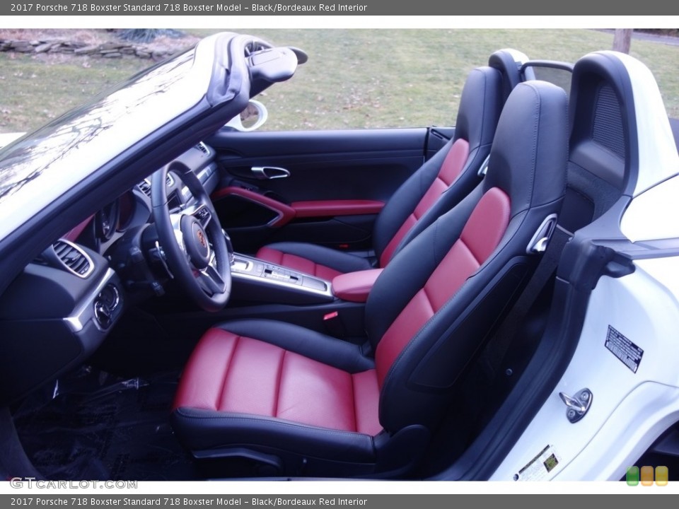 Black/Bordeaux Red Interior Front Seat for the 2017 Porsche 718 Boxster  #124616251