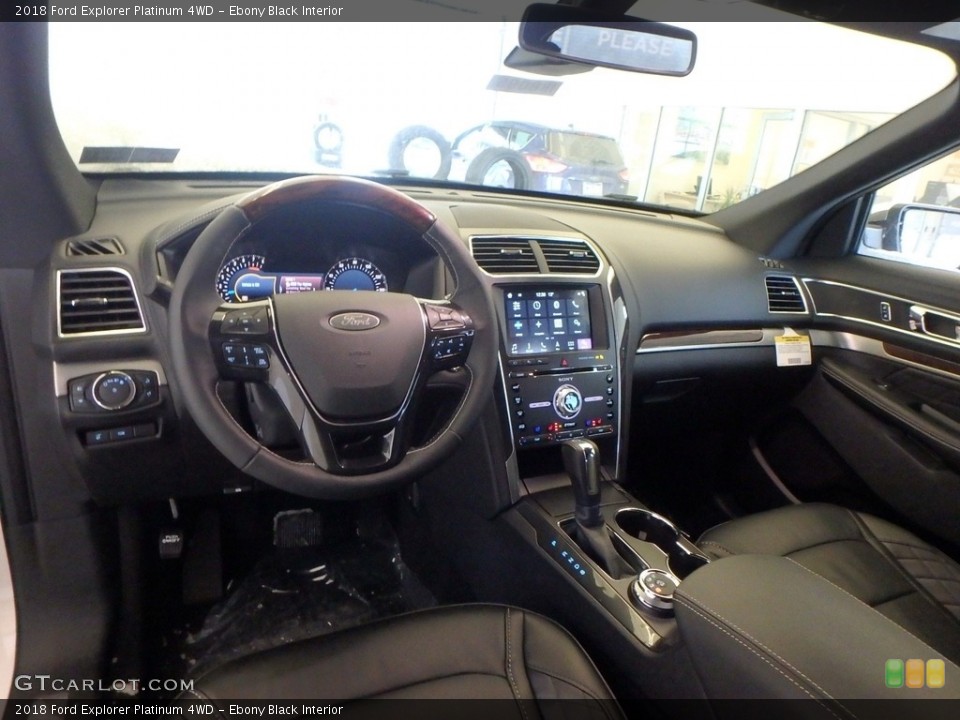 Ebony Black Interior Photo for the 2018 Ford Explorer Platinum 4WD #124630948