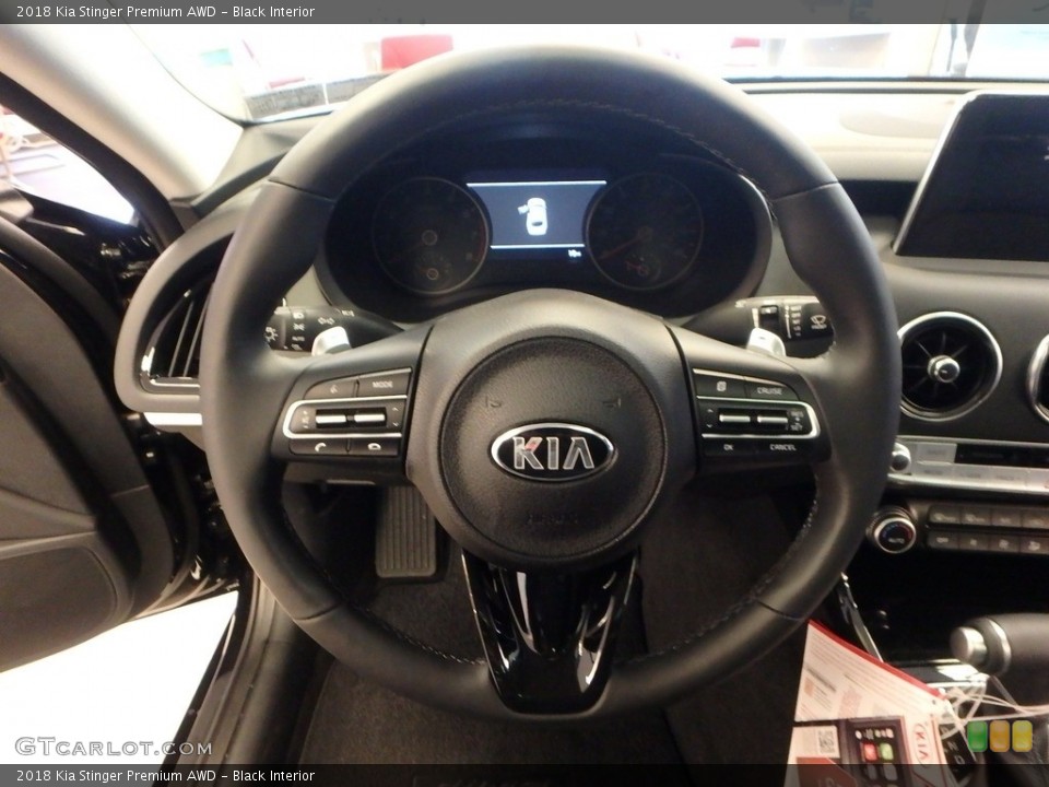 Black Interior Steering Wheel for the 2018 Kia Stinger Premium AWD #124666951