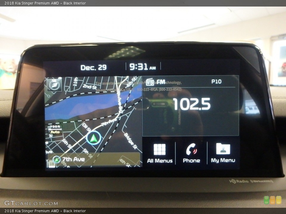 Black Interior Navigation for the 2018 Kia Stinger Premium AWD #124666957