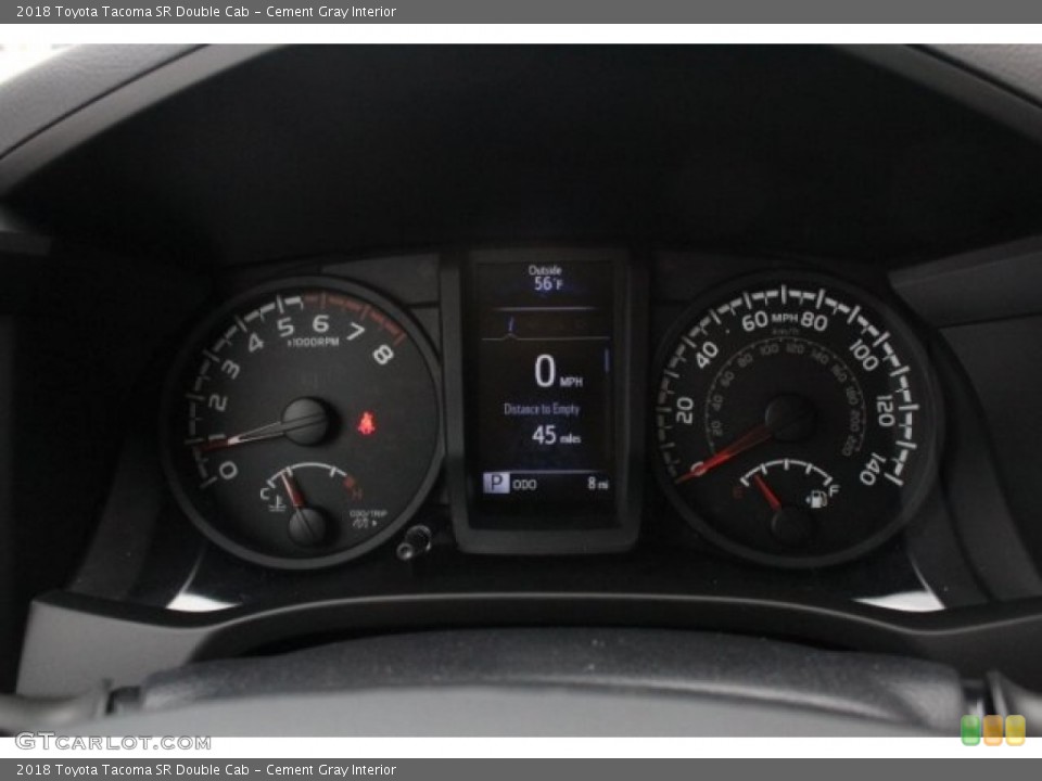 Cement Gray Interior Gauges for the 2018 Toyota Tacoma SR Double Cab #124668826