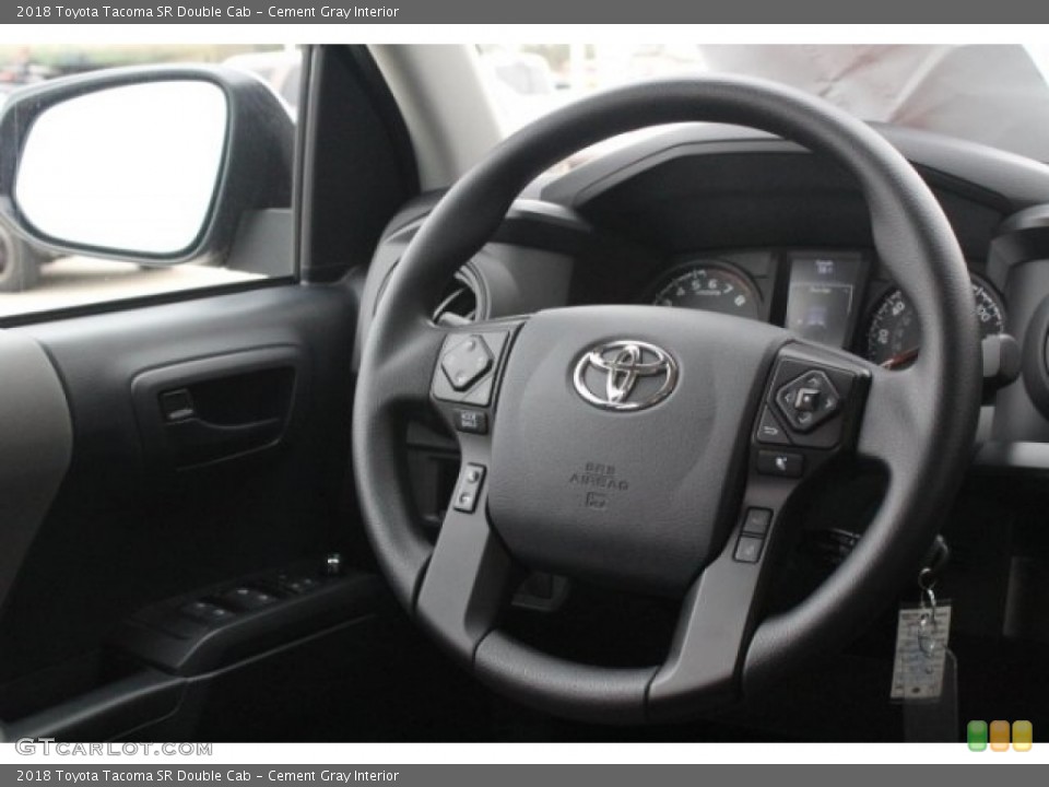Cement Gray Interior Steering Wheel for the 2018 Toyota Tacoma SR Double Cab #124668913