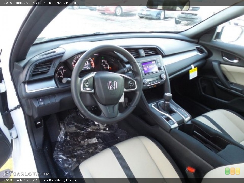 Black/Ivory Interior Photo for the 2018 Honda Civic LX Coupe #124690830