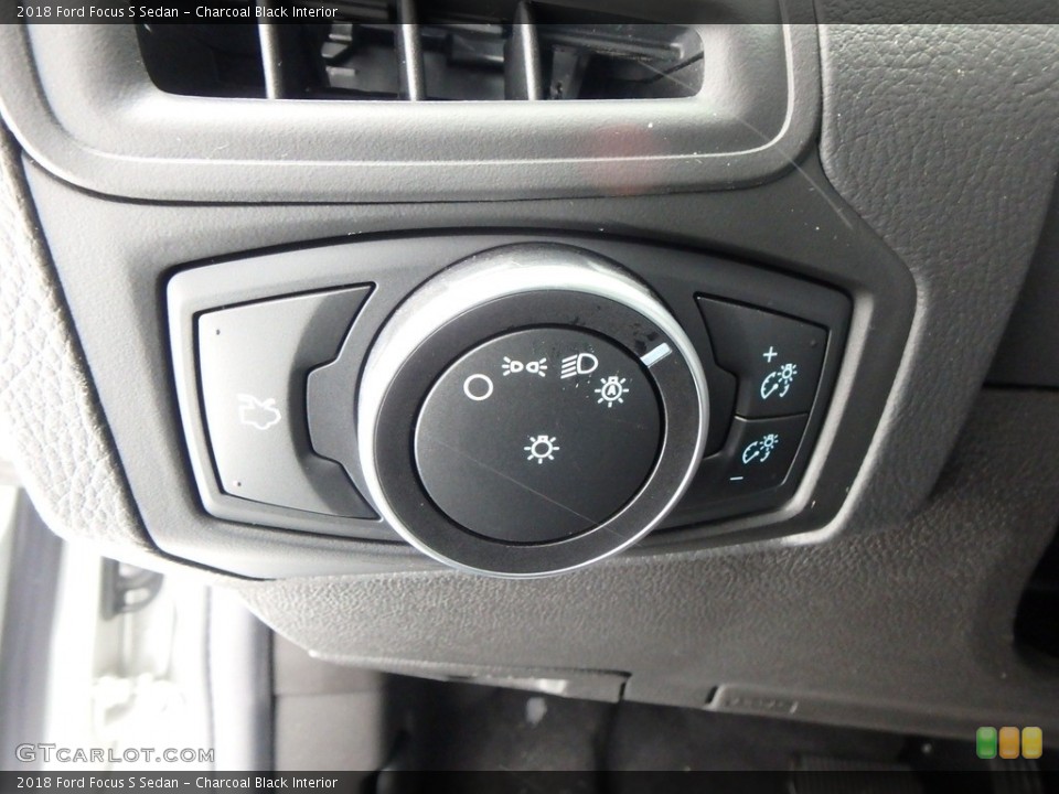 Charcoal Black Interior Controls for the 2018 Ford Focus S Sedan #124693203