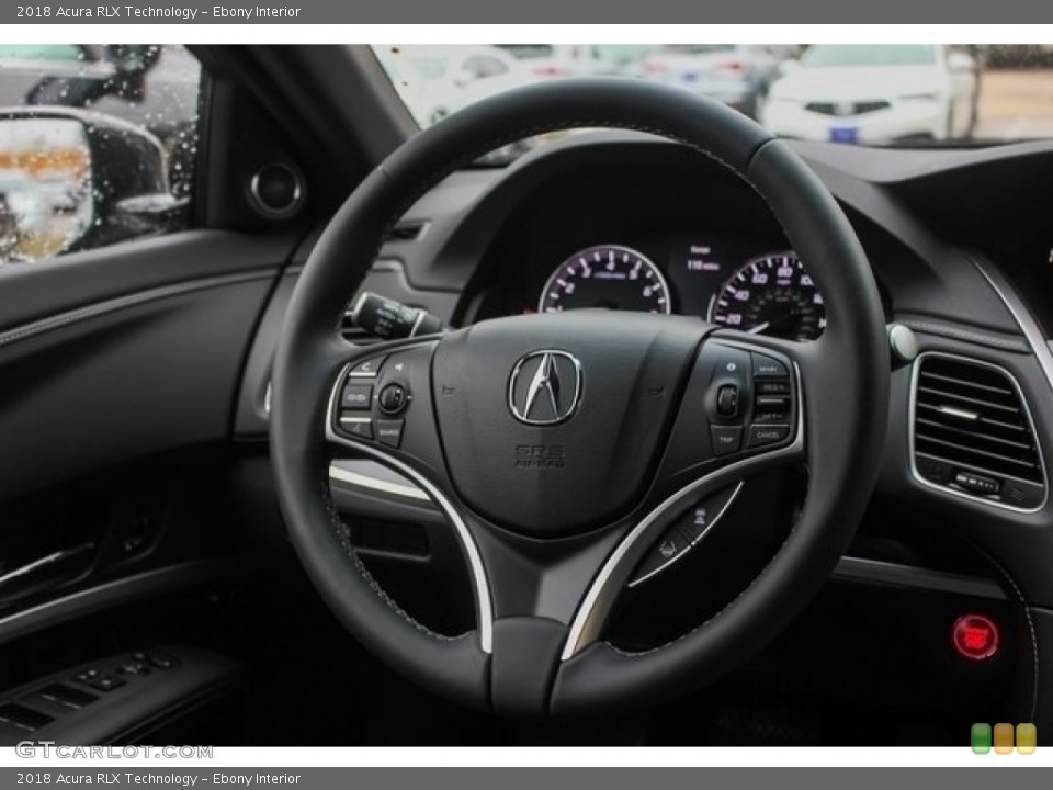 Ebony Interior Steering Wheel for the 2018 Acura RLX Technology #124699035