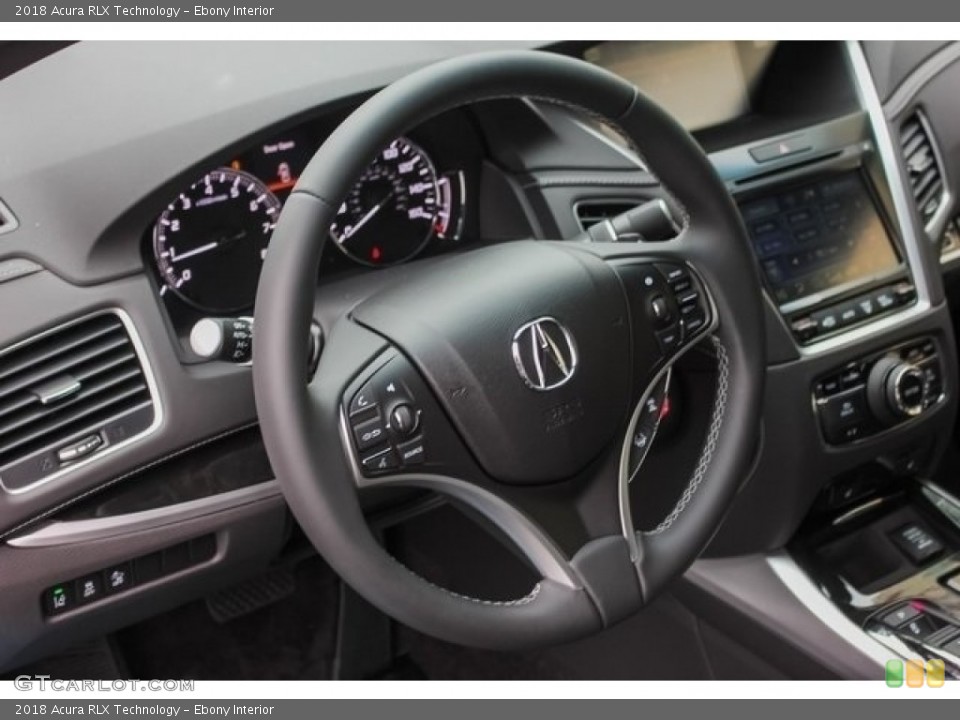 Ebony Interior Steering Wheel for the 2018 Acura RLX Technology #124699053