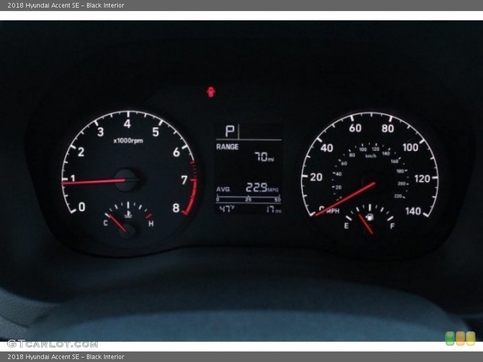 Black Interior Gauges for the 2018 Hyundai Accent SE #124706572