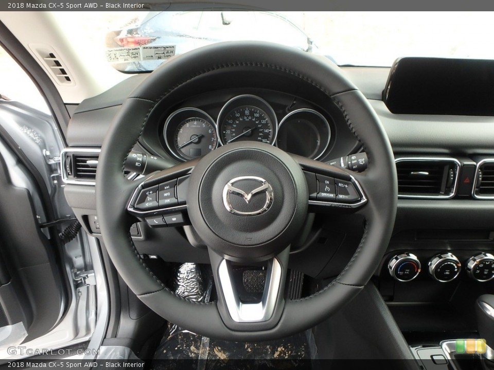 Black Interior Steering Wheel for the 2018 Mazda CX-5 Sport AWD #124717738