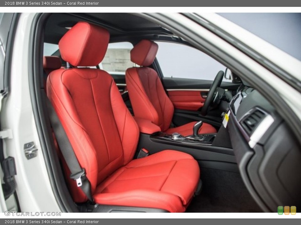 Coral Red Interior Photo for the 2018 BMW 3 Series 340i Sedan #124750620