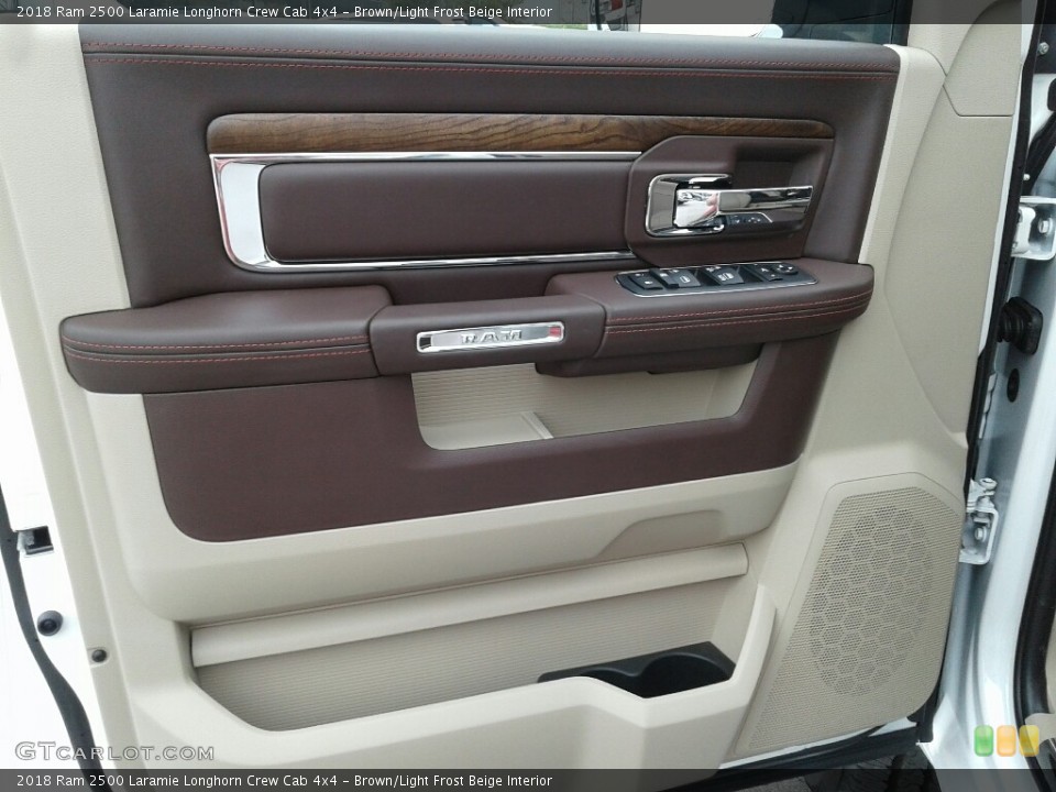 Brown/Light Frost Beige Interior Door Panel for the 2018 Ram 2500 Laramie Longhorn Crew Cab 4x4 #124781867