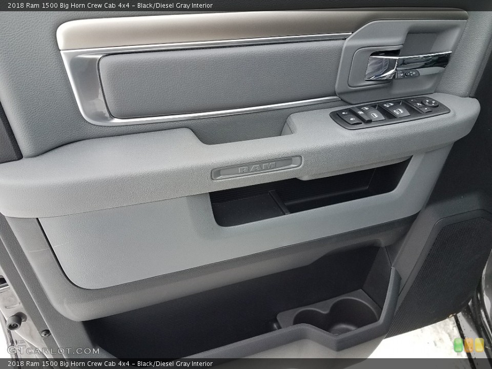 Black/Diesel Gray Interior Door Panel for the 2018 Ram 1500 Big Horn Crew Cab 4x4 #124809684