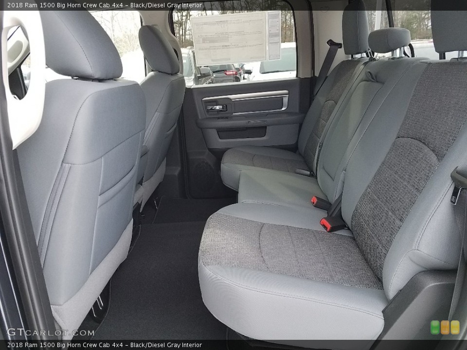 Black/Diesel Gray Interior Rear Seat for the 2018 Ram 1500 Big Horn Crew Cab 4x4 #124809948