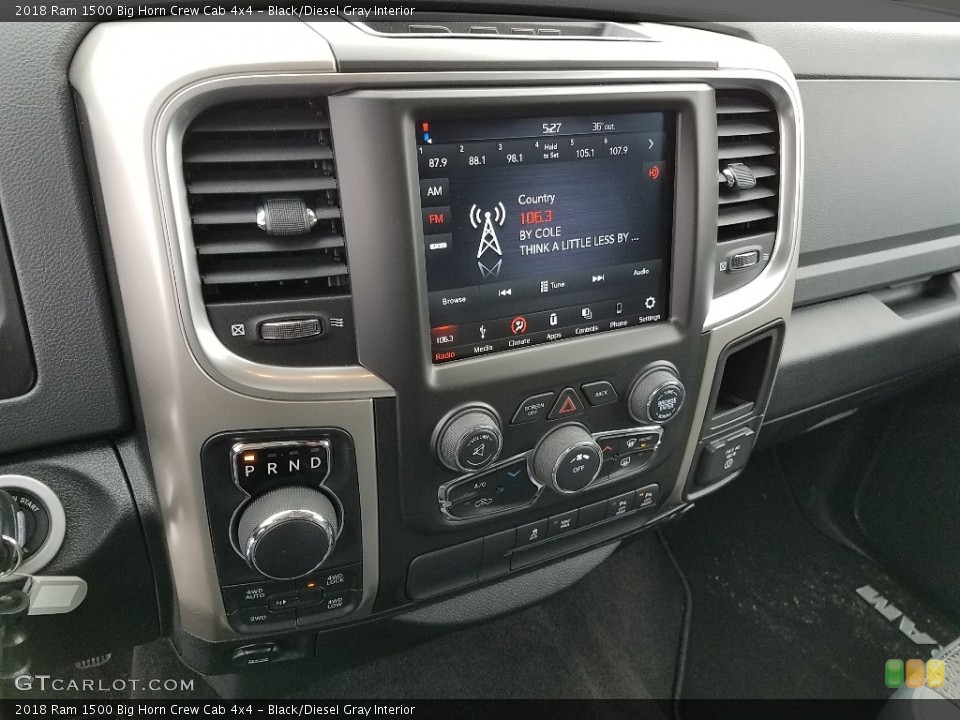 Black/Diesel Gray Interior Controls for the 2018 Ram 1500 Big Horn Crew Cab 4x4 #124810077