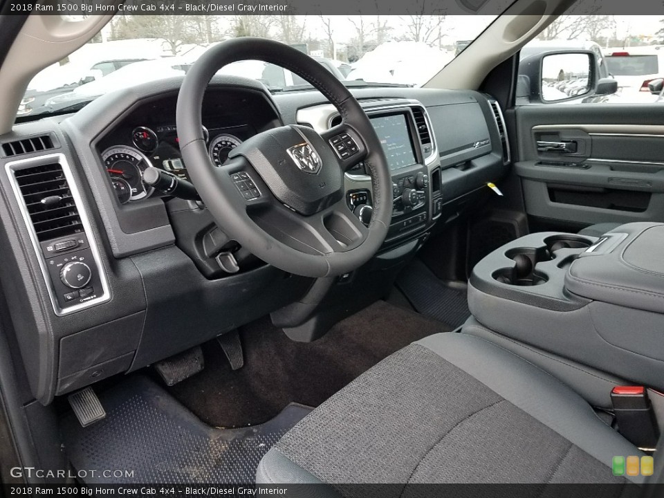 Black/Diesel Gray Interior Photo for the 2018 Ram 1500 Big Horn Crew Cab 4x4 #124810311
