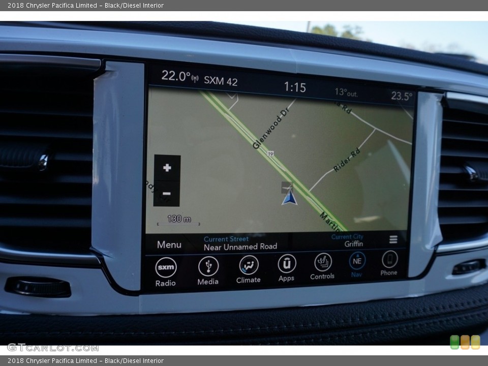 Black/Diesel Interior Navigation for the 2018 Chrysler Pacifica Limited #124816980