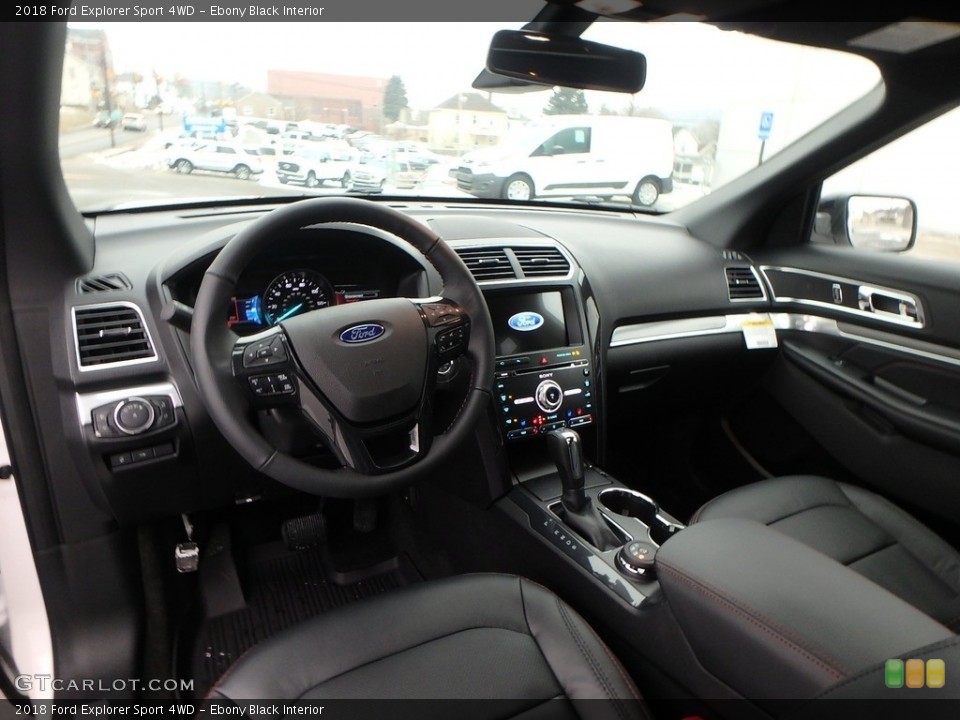 Ebony Black Interior Photo for the 2018 Ford Explorer Sport 4WD #124824442