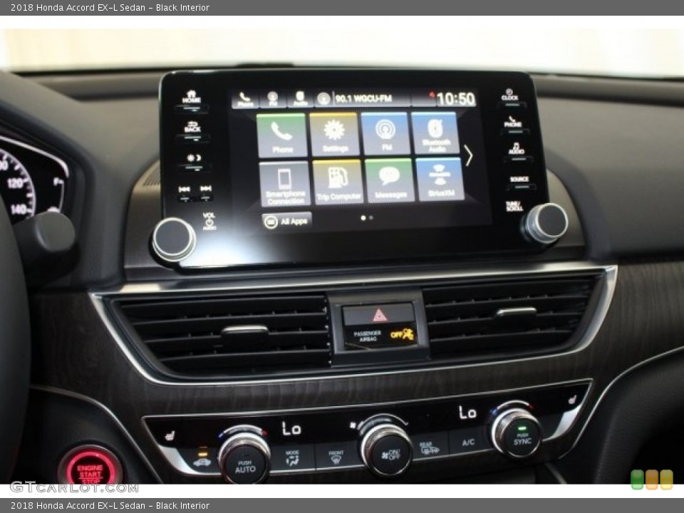 Black Interior Controls for the 2018 Honda Accord EX-L Sedan #124825321