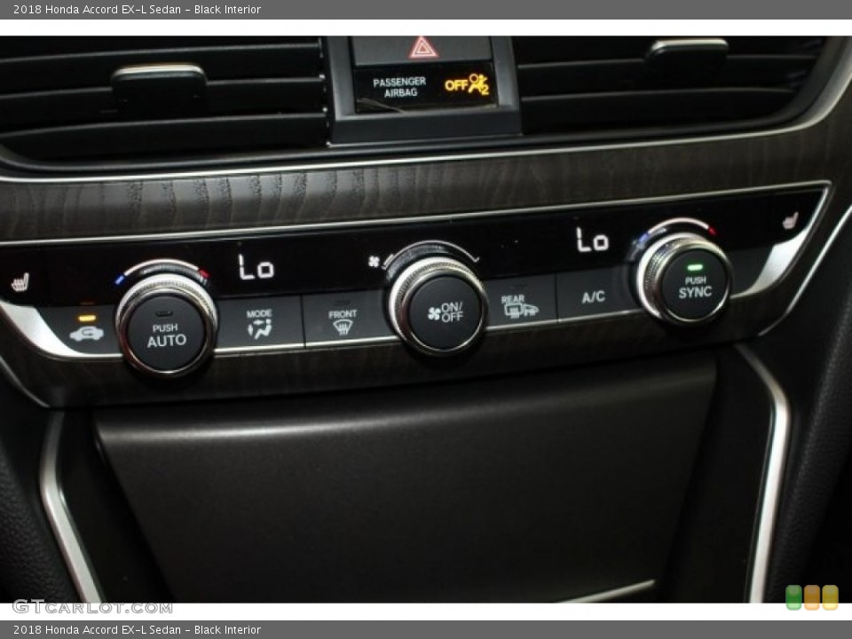 Black Interior Controls for the 2018 Honda Accord EX-L Sedan #124825363