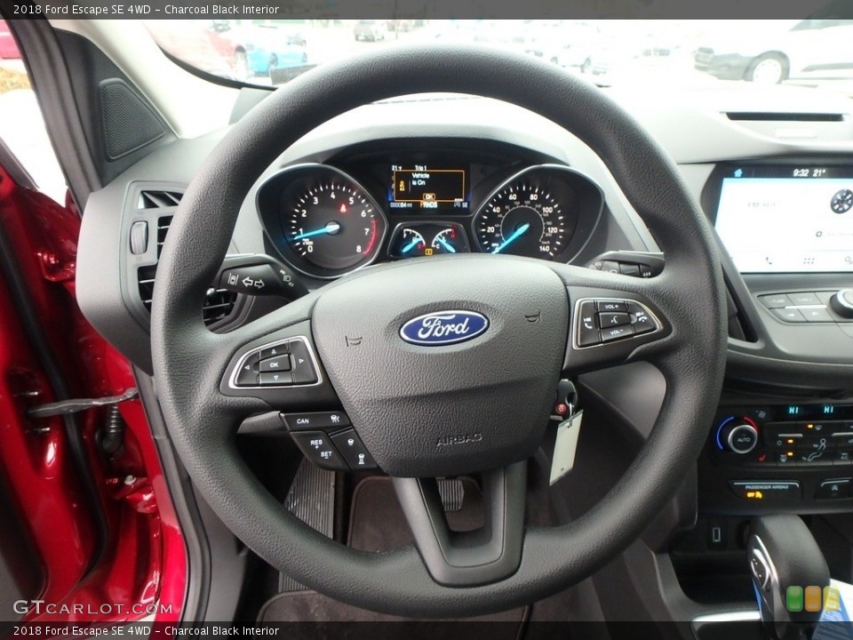 Charcoal Black Interior Steering Wheel for the 2018 Ford Escape SE 4WD #124826515